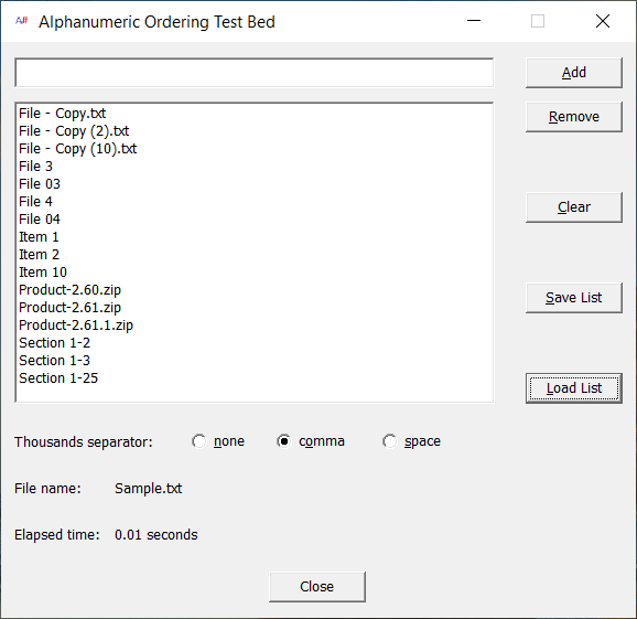 TextANSort Program Image
