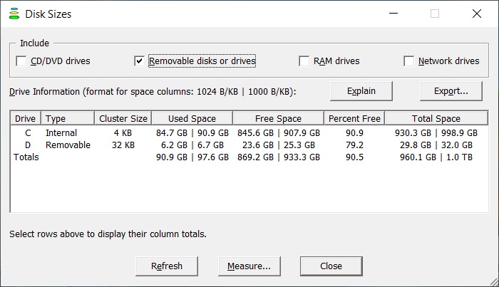 DiskSizes